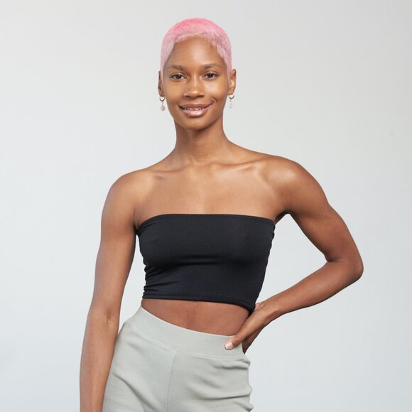 5 Pack Women’s Black Tube Tops | Basic Fitted, Soft & Stretchy, Made in USA - Picture 1 of 7
